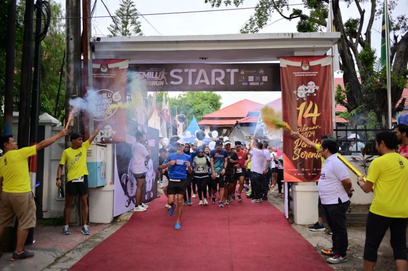 KPU Sulsel ajak pemilih ke TPS melalui Fun Run Pemilu