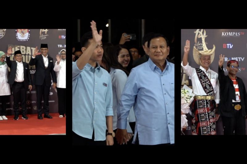 Saat para paslon hadir di lokasi debat perdana cawapres Pemilu 2024