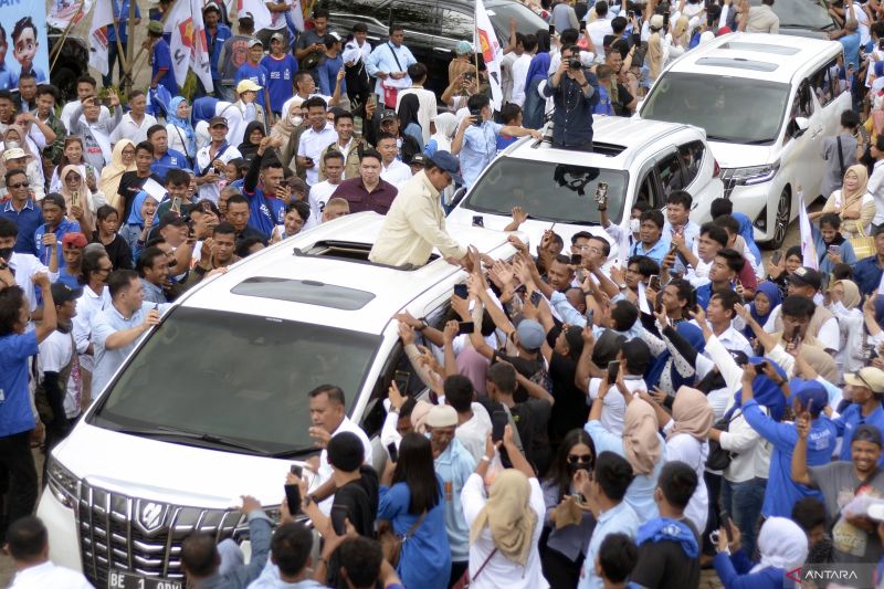 Hari ke-46 kampanye, Prabowo di Jakarta, Gibran di BSD