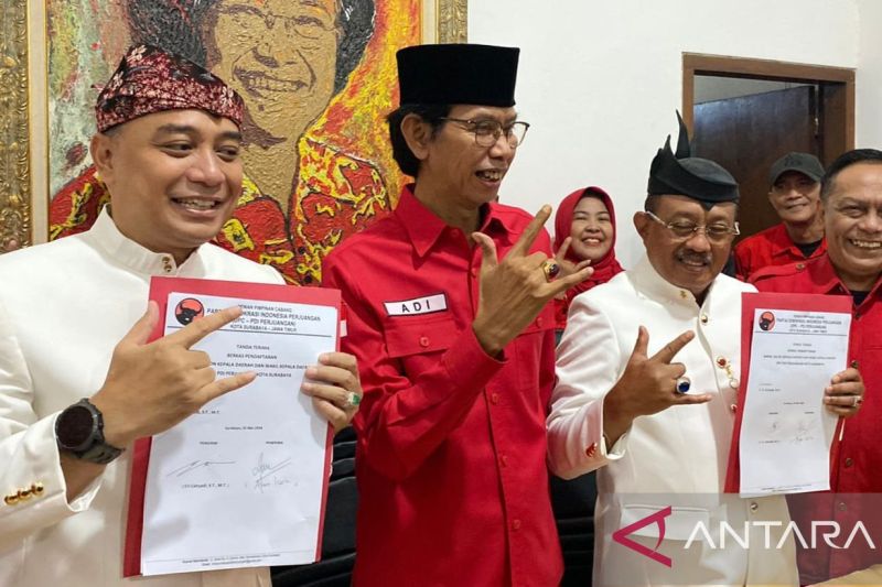 Eri Cahyadi-Armuji serahkan berkas pendaftaran ke PDIP